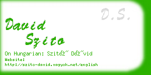 david szito business card